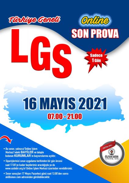 Türkiye Geneli Online LGS Denememiz 16 Mayıs..
